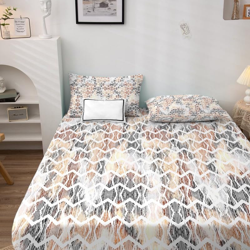 Sábanas con estampado de leopardo tamaño Queen  Sábanas vintage de 4 piezas y bolsillo profundo de 16 pulgadas, sábanas de microfibra suave de 600