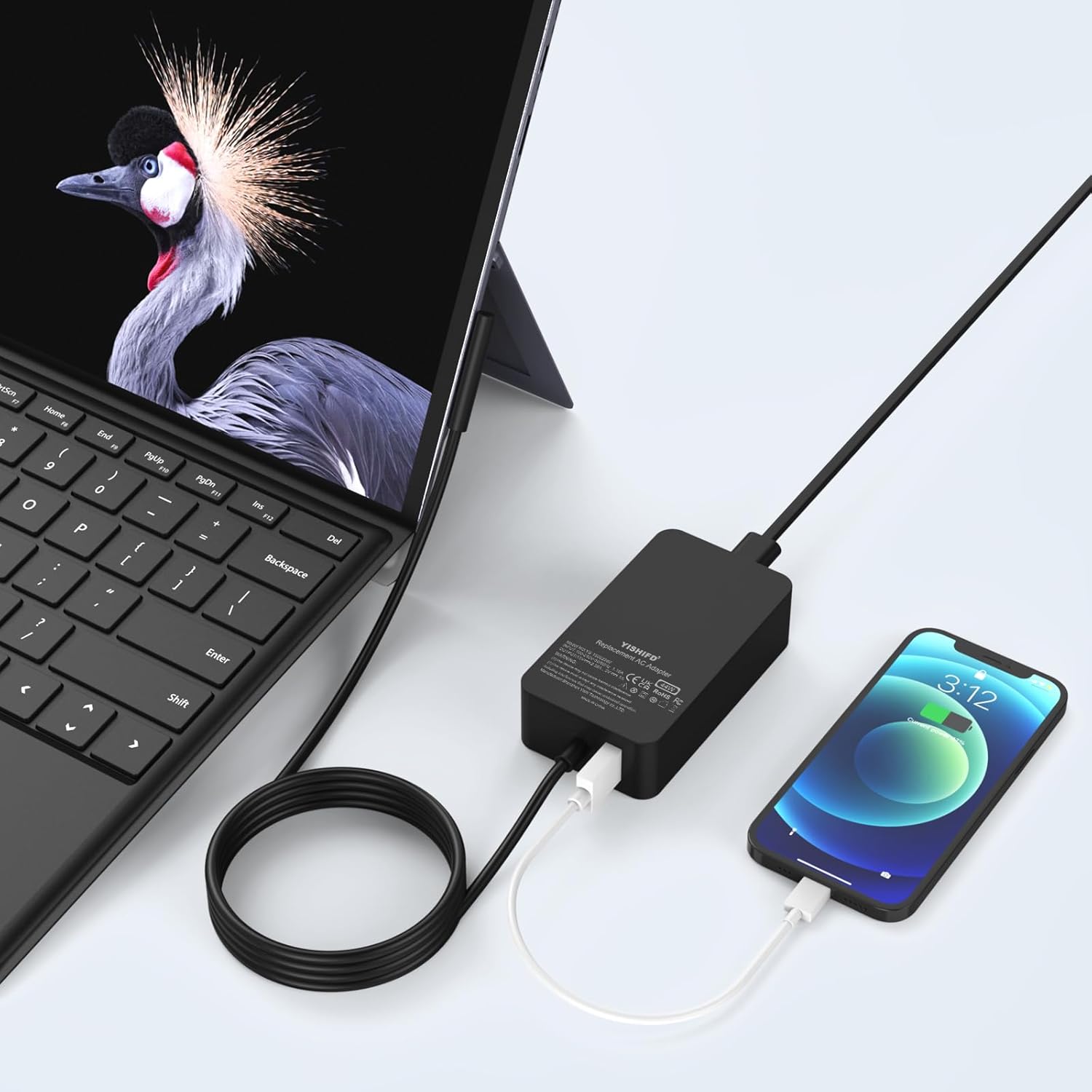 Cargador de superficie de 15 V 2.58 A, fuente de alimentación de 44 W, repuesto para Microsoft Surface Pro 34567, Surface Laptop 321, Surface GoBook