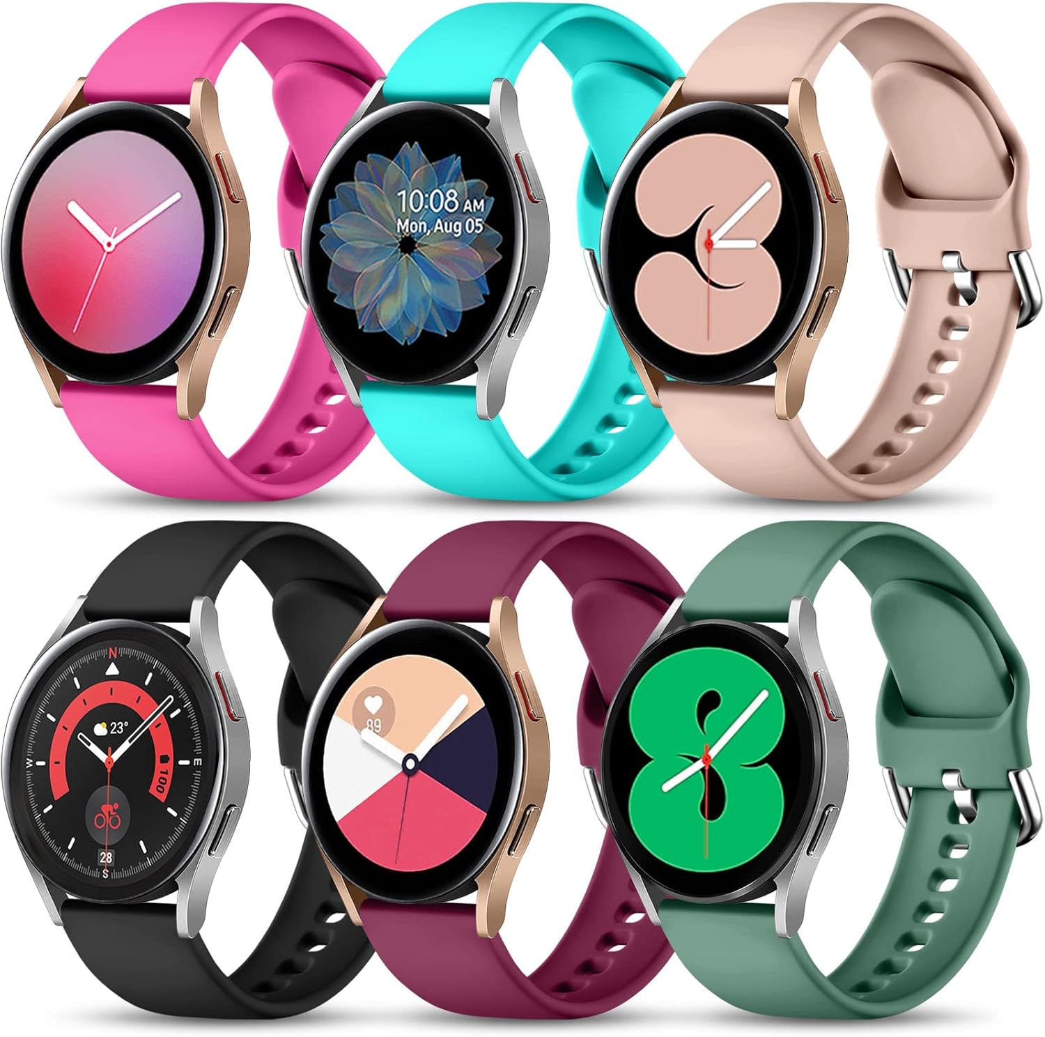 Lerobo, 6 bandas para Samsung Galaxy Watch Active 2 1.57 pulgadas 1.73 pulgadasActive, Galaxy Watch 3 1.61 pulgadas, Galaxy Watch 1.65 pulgadas,