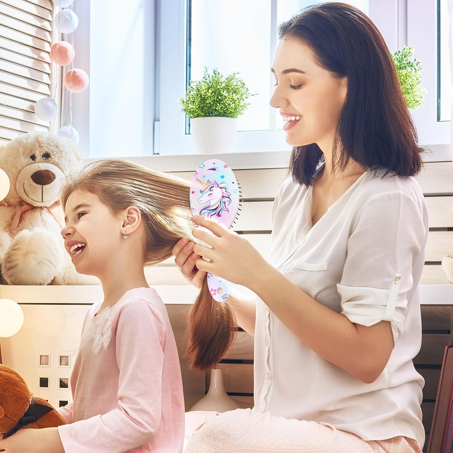 Cepillo de pelo de unicornio para niños pequeños, cepillo de cabello seco y húmedo para todo tipo de cabello, cepillos de pelo para niñas y niños,