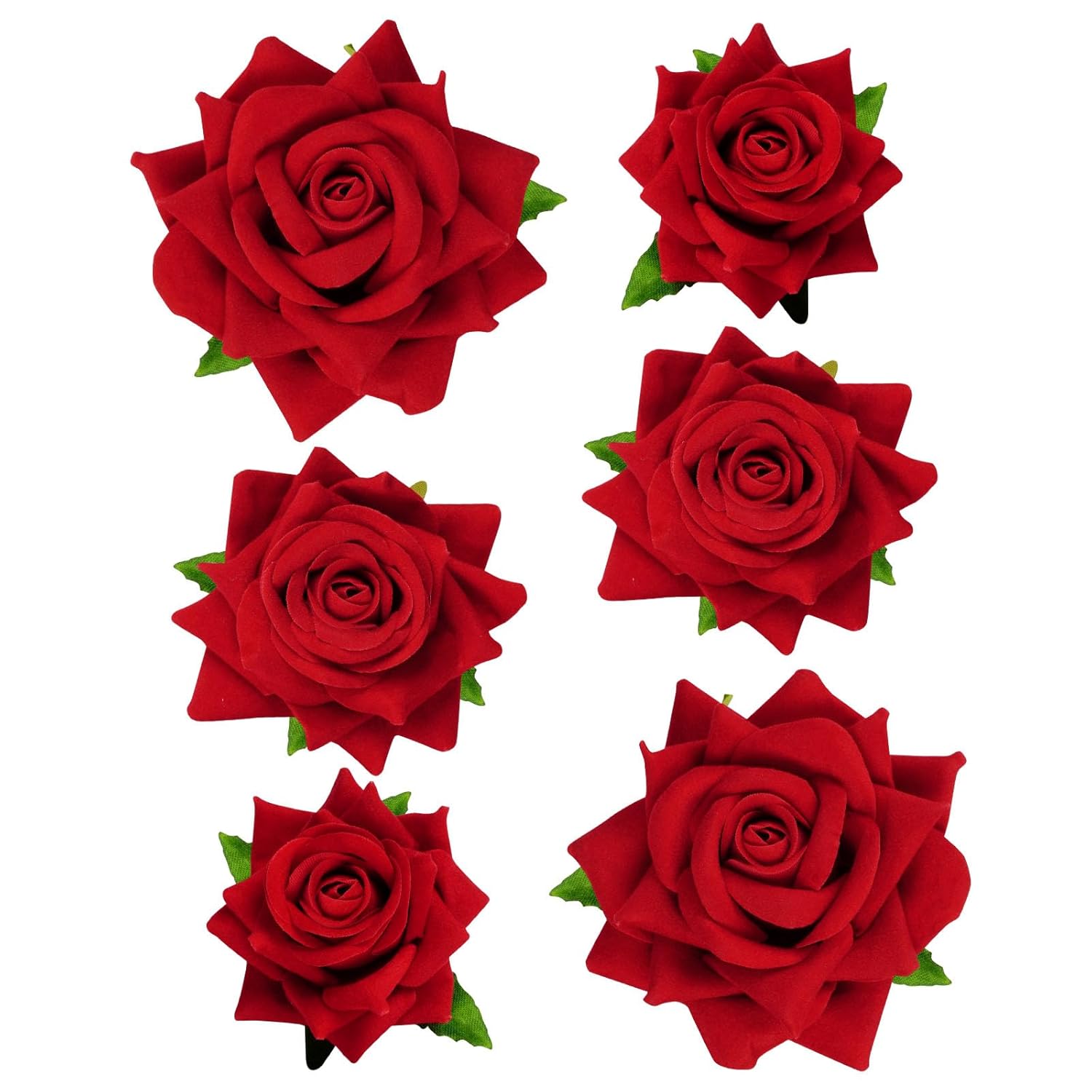 Topbuti 6 pinzas para el cabello con diseño de rosas y flores, accesorios para el cabello para mujeres, niñas, bailarinas de flamenco, mexicanas,