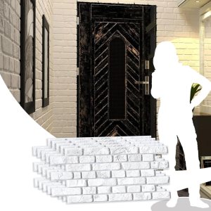 Dundee Deco Panel de pared 3D de PVC de ladrillos falsos blancos, 3.1 x 1.6 pies, paquete de 5, decoración de paneles de pared de diseño interior, Dundee Deco Panel de pared 3D de PVC de ladrillos falsos blancos, 3.1 x 1.6 pies, paquete de 5, decoración de paneles de pared de diseño interior,