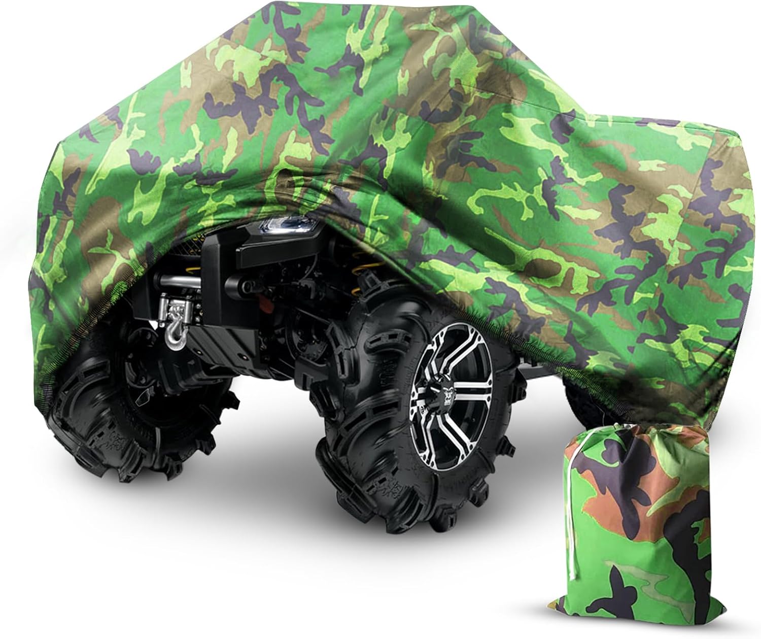 190T – Funda impermeable para cuatrimoto, ATV y ATC, color negro, 3XL, camuflaje