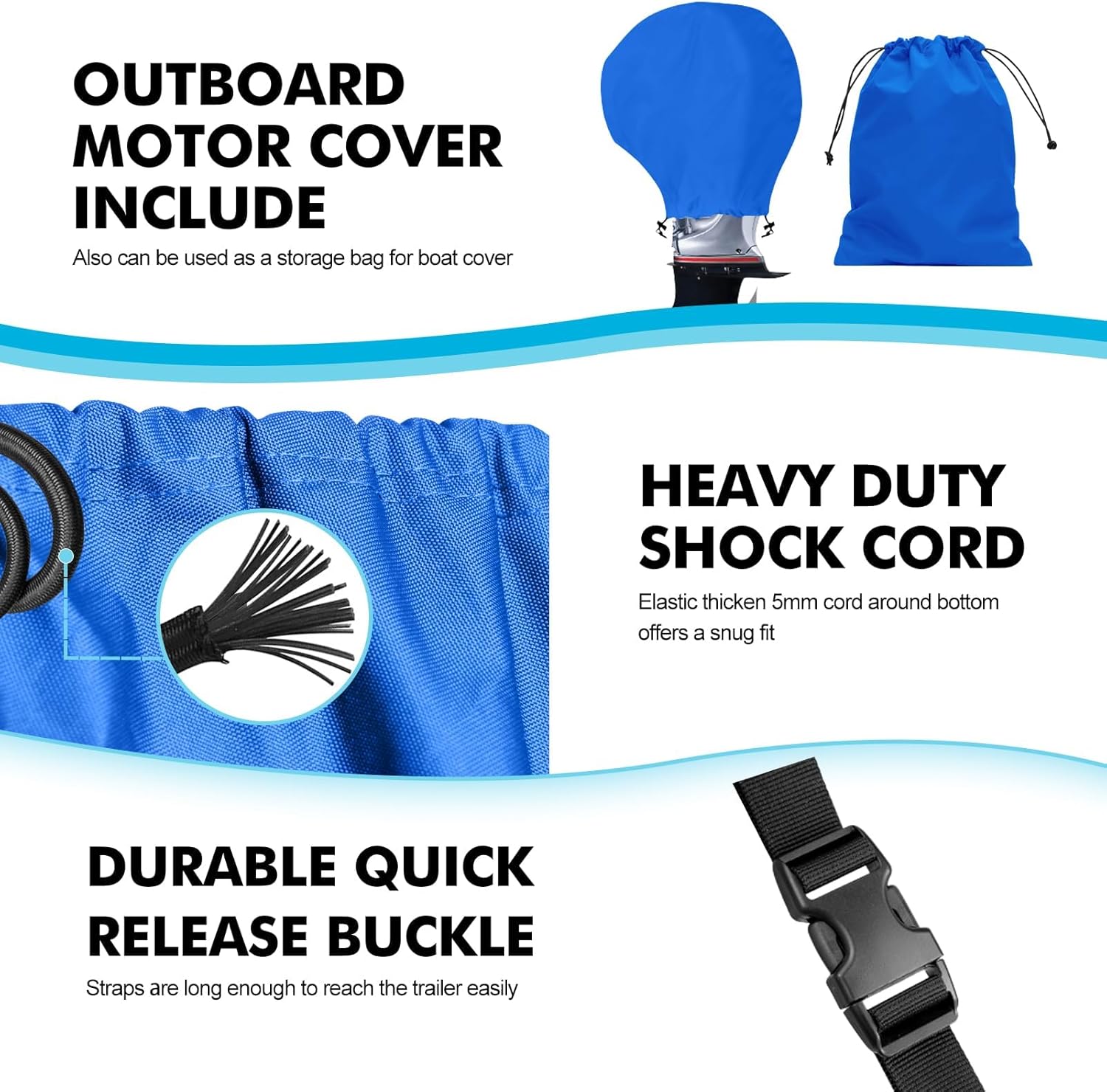Boatpro Funda para lancha remolcable de 17 a 19 pies con cubierta de motor fuera de borda, lona marina 900D, impermeable, resistente para lanchas de