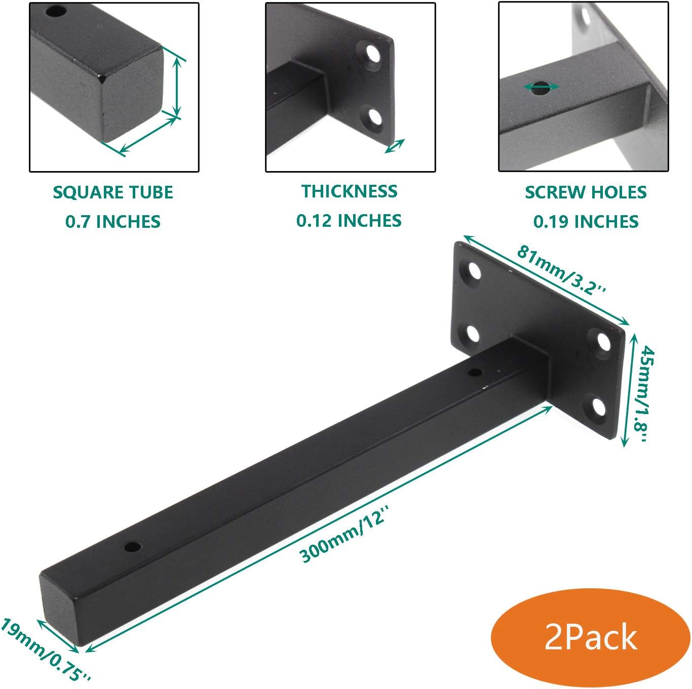 Soportes de estante resistentes, soportes flotantes para estantes, estantes decorativos montados en la pared, soporte para colgar en la pared con