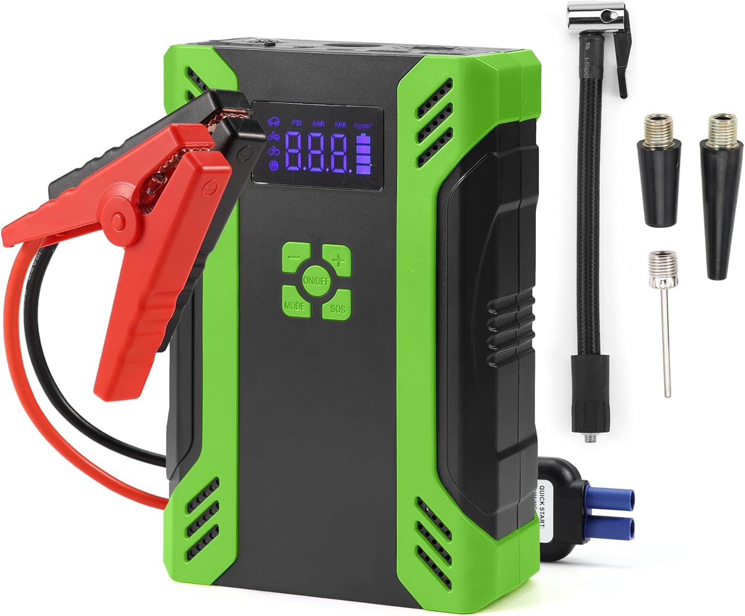 CELLGEAR Arrancador portátil de coche con compresor de aire, 2000A 150PSI paquete de batería de arranque (motor diesel de 8.5 L8.0 L) Inflador