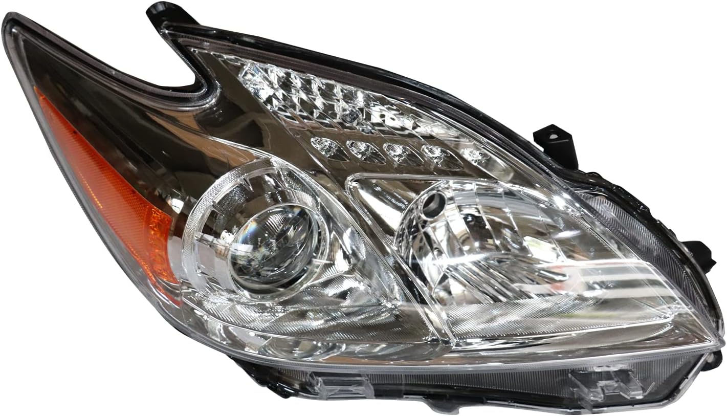 TBVECHI Conjunto de faros delanteros para Toyota Prius 2012-2015 Halógeno Faro derecho de reemplazo del lado del pasajero, lente transparente de