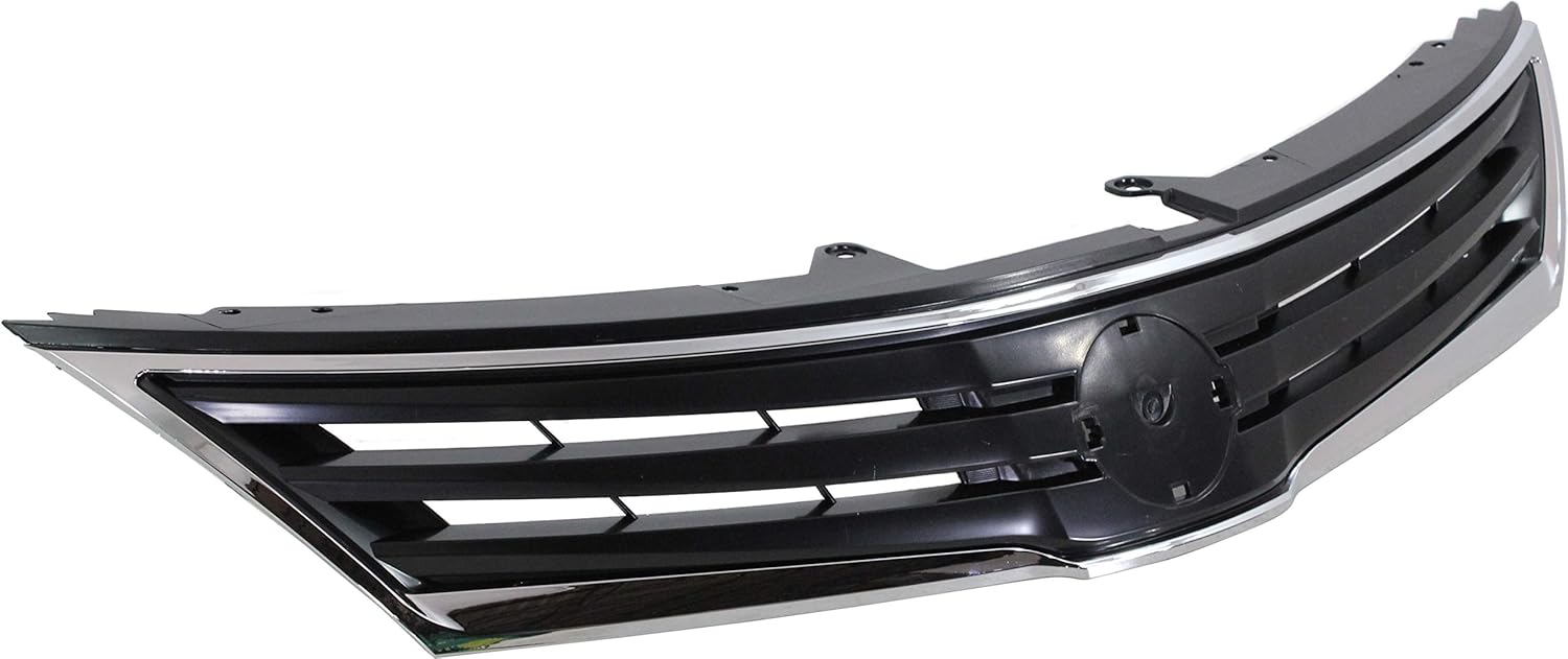Evan-Fischer – Conjunto de parrilla compatible con Nissan Versa 2010-2012 carcasa cromadainserto negro pintado de 1.8 L Eng HatchbackSedan