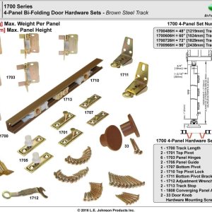 L.E. JOHNSON PRODUCTS 1700606H PUERTA BIFOLD HDWE SET L.E. JOHNSON PRODUCTS 1700606H PUERTA BIFOLD HDWE SET