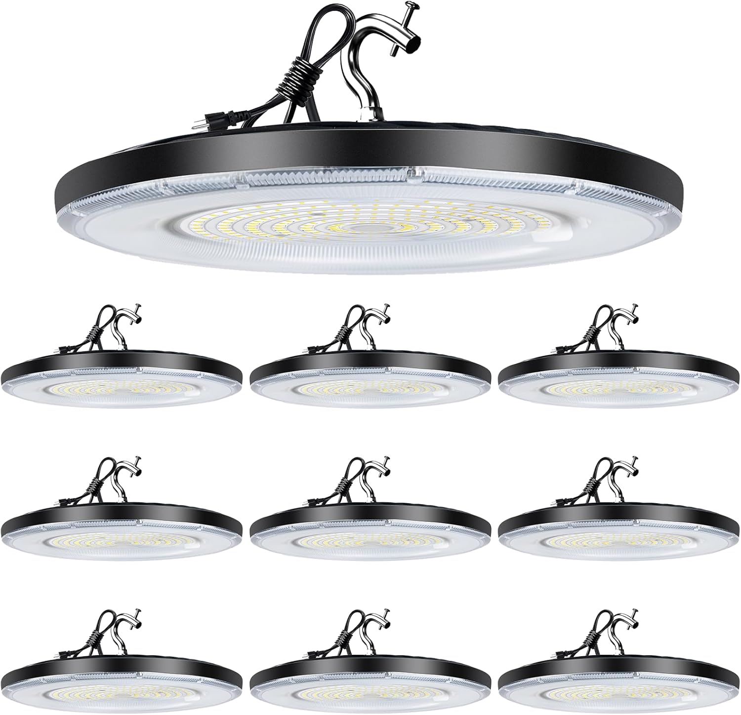 Luz LED de alta bahía de 240 W, 36000 lúmenes, 5000 K, AC100-277 V, luces LED de alta bahía, certificación ETL, iluminación comercial para almacén,
