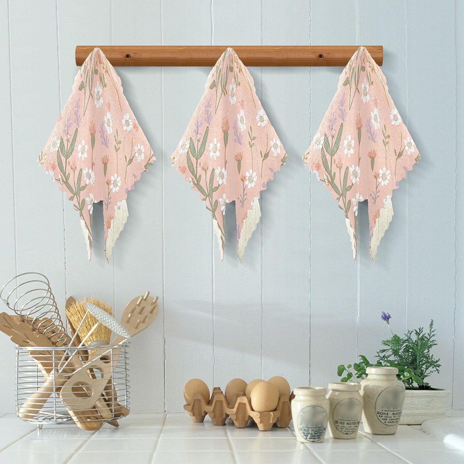 Pink Floral Plant Small Fresh Quality Decor Microfiber Kitchen Dish Towels Quick Dry 6 Pack Cooking Towels for Restaurant Oven