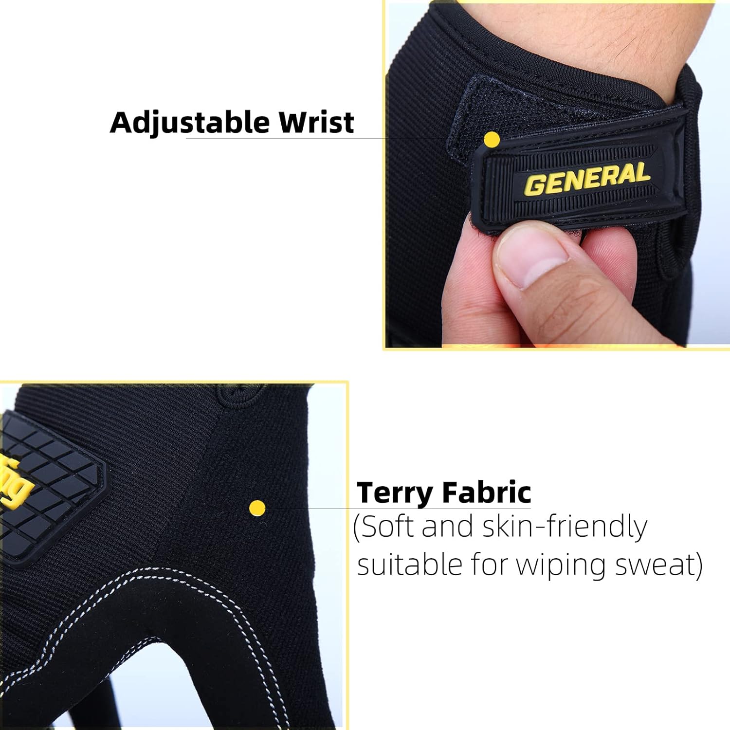 KLDOLLAR Guantes de trabajo de cuero para hombre, guantes de jardinería 3 paris, guantes de trabajo resistentes para mejoras del hogar, trabajo en