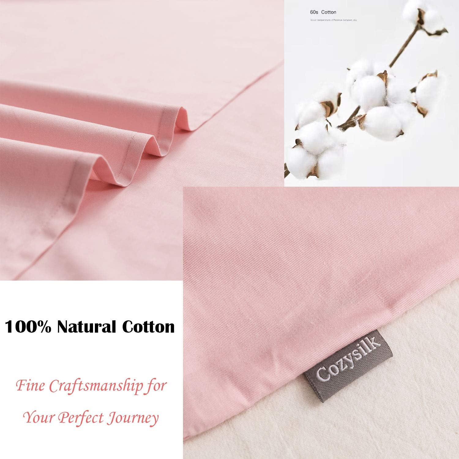 Brand – GANNAFEE Cotton Sleeping Bag Liner with Zipper – 100% Cotton Travel Sheet Sleep Sack Adult – Travel Sleeping Bag for Hotels Camping Hiking