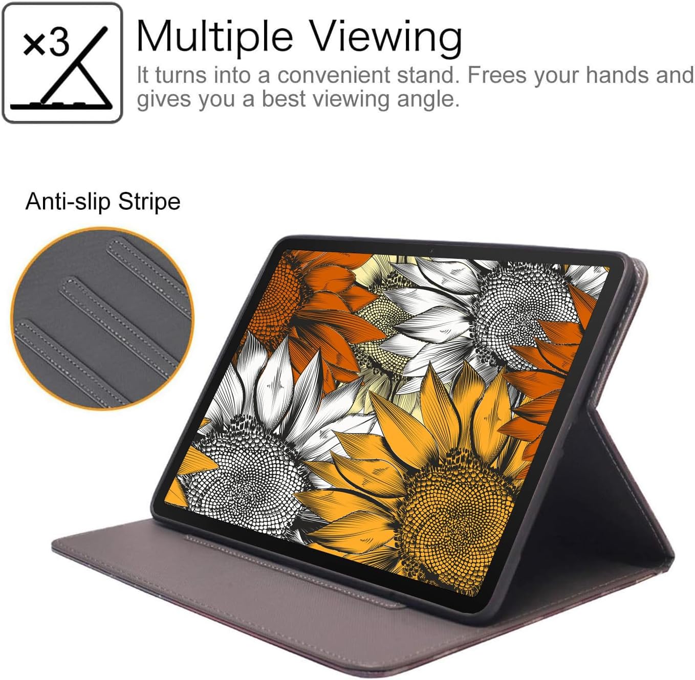 Funda para Samsung Galaxy Tab A7 Lite de 8.7 pulgadas modelo 2021 (SM-T220T225T227), funda delgada y ligera de piel sintética con función de