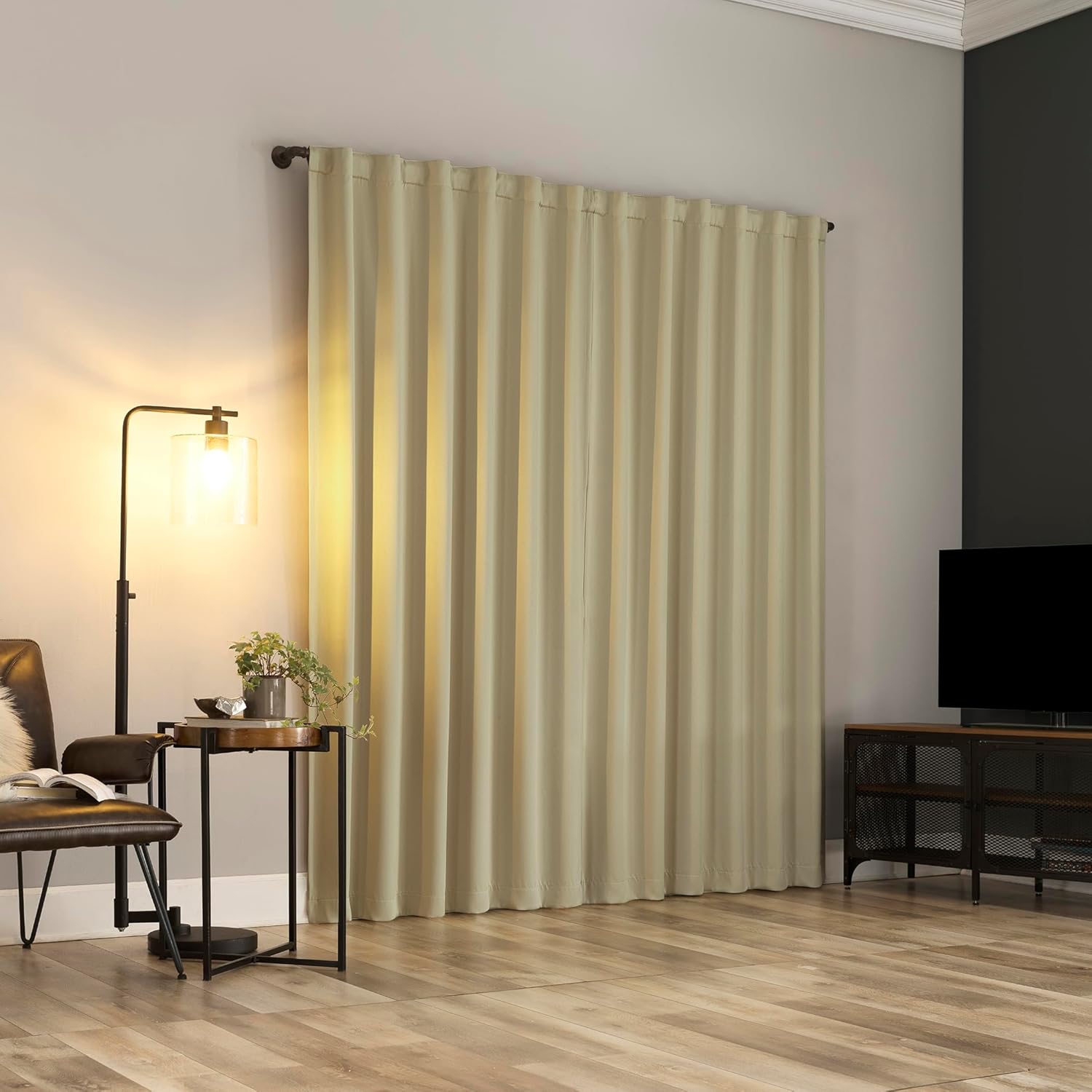 Sun Zero Belize – Juego de 2 paneles de cortinas plisadas con cierre magnético, 100 % opacas, calidad de teatro, 52 x 96 pulgadas, color crema