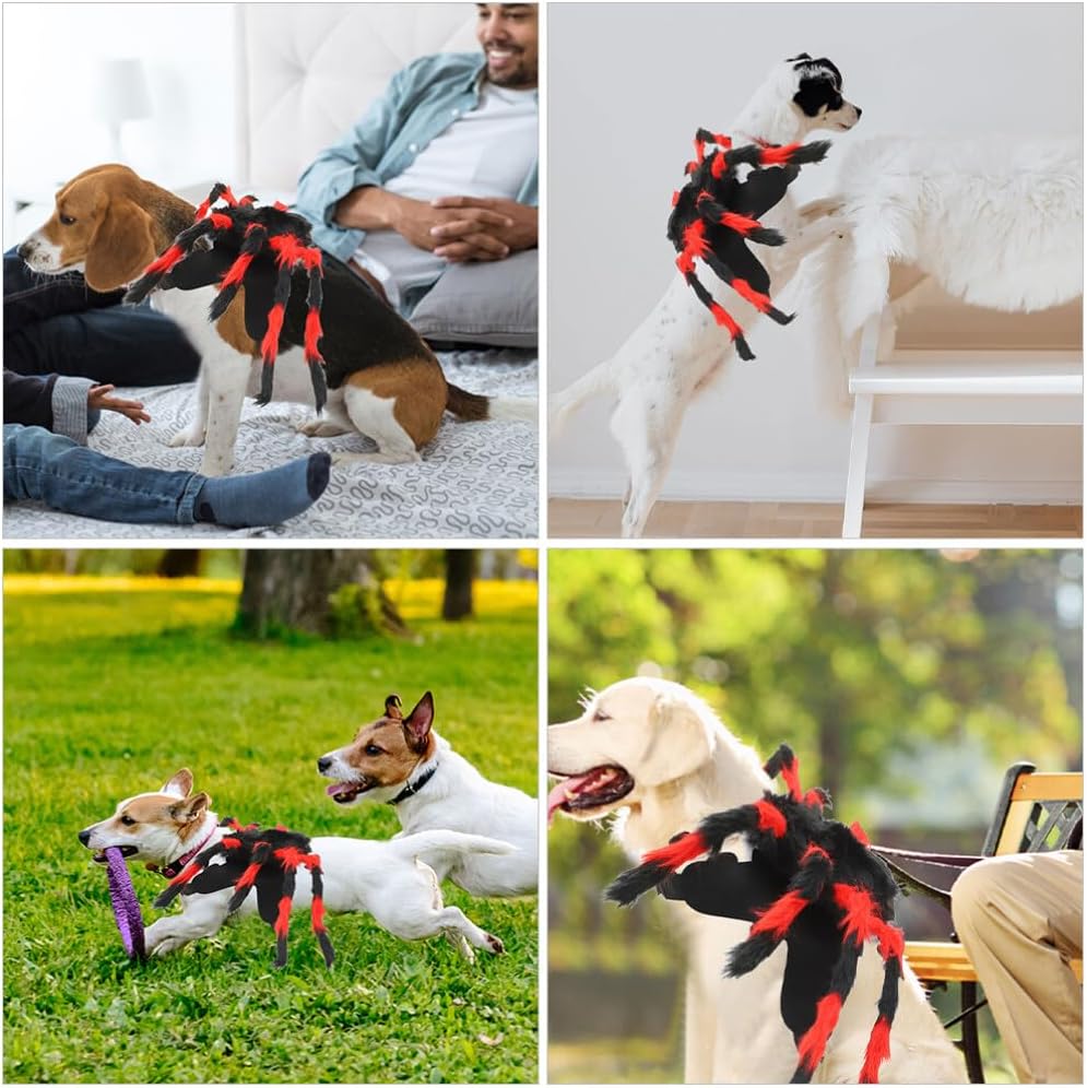 Ipetboom Disfraces de Halloween para mascotas, disfraz de araña, lindo perro, gato, araña, cosplay, disfraces divertidos, ropa para vacaciones,
