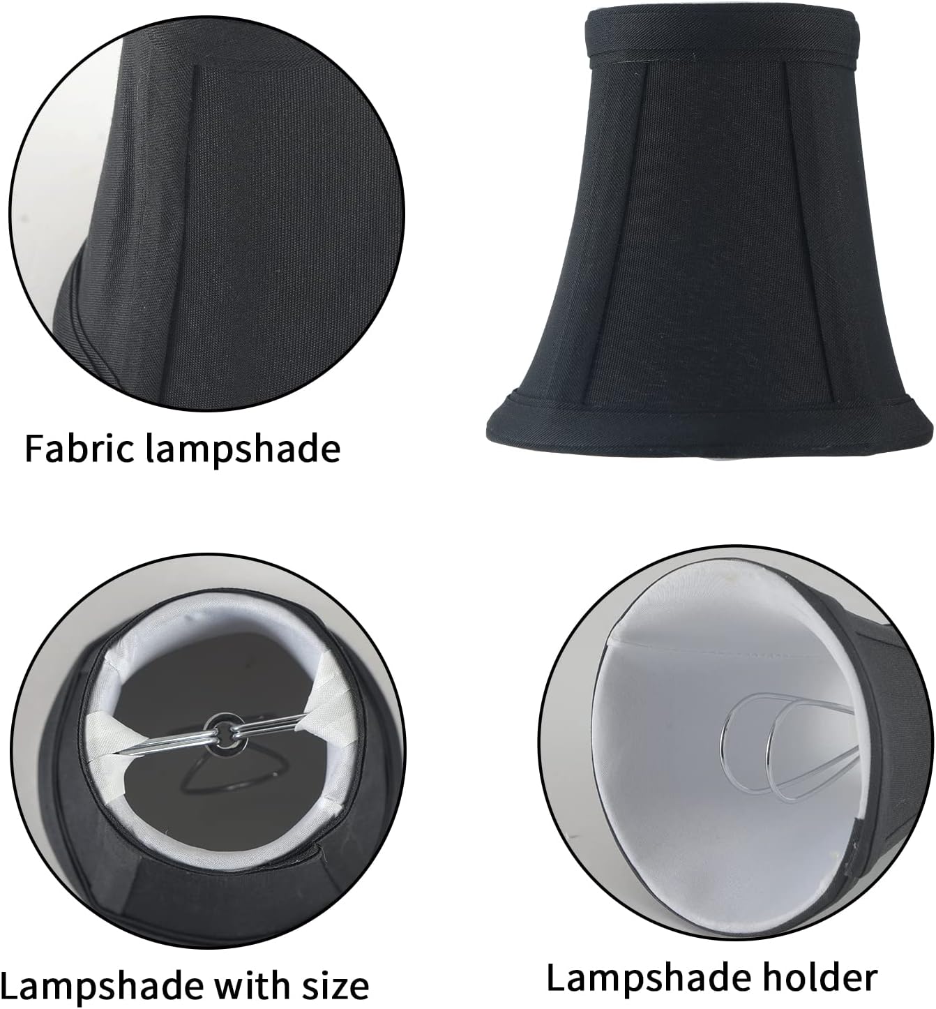 Mini lámpara con clip para bombillas de candelabro, pantalla de tela de barril solo para bombillas de vela, lámpara de pared, accesorios de