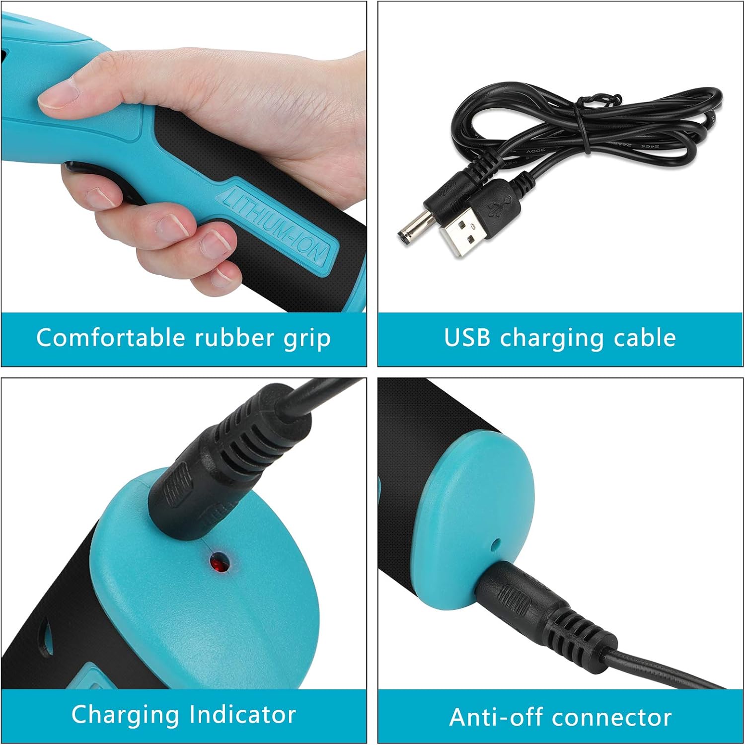 Tijeras eléctricas inalámbricas para cortar tela, cartón, placa de cristal, tela, cuero, alfombra, papel, tijeras eléctricas de cortecortador con 2