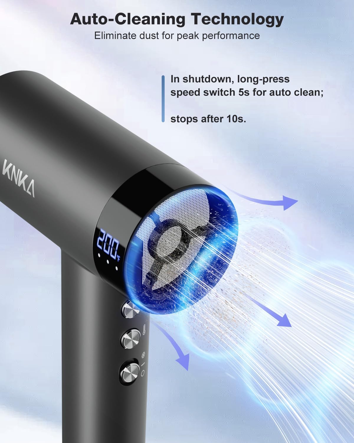 Secador de pelo, secadora de pelo de alta velocidad de 1500 W de bajo ruido con 4 temperaturas y 3 velocidades, secador de pelo iónico negativo,