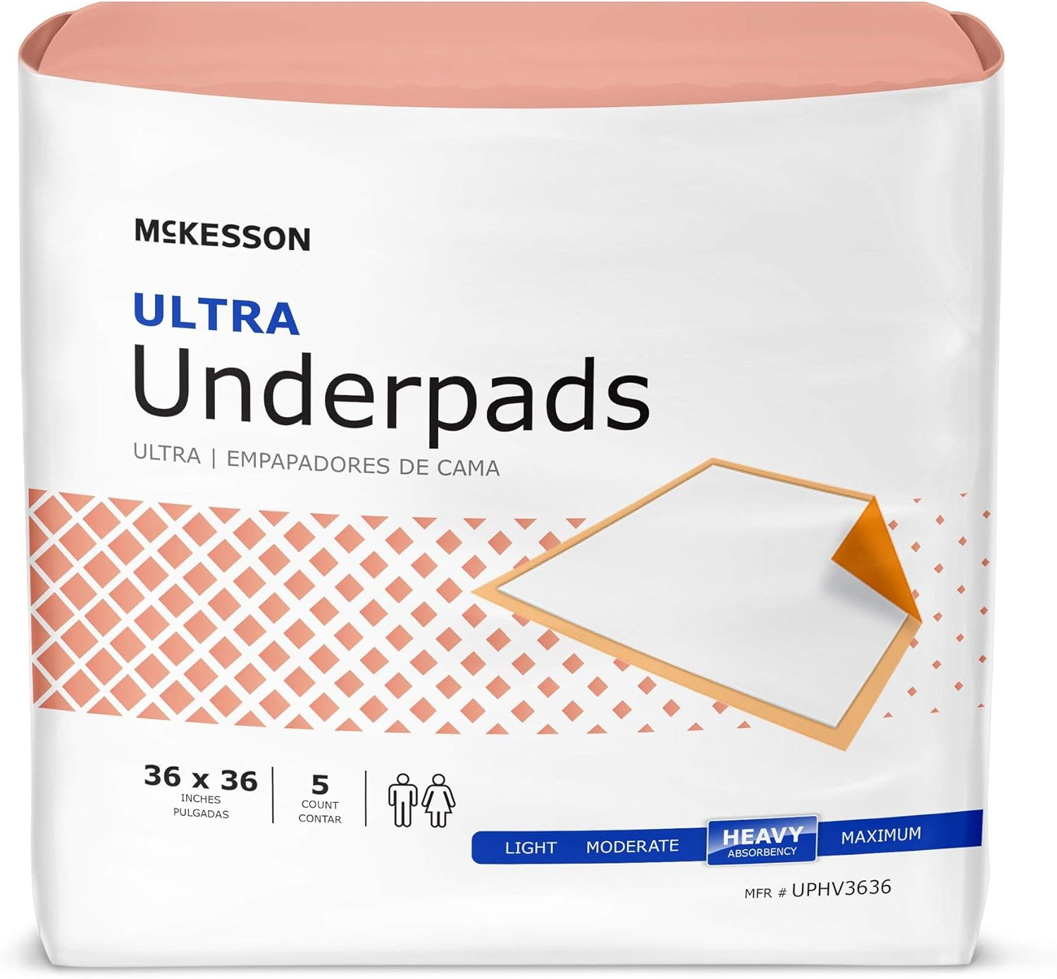 McKesson Ultra Underpads – Almohadillas para incontinencia para adultos, Chux, desechables, de gran absorción, 36 x 36 pulgadas, 100 unidades