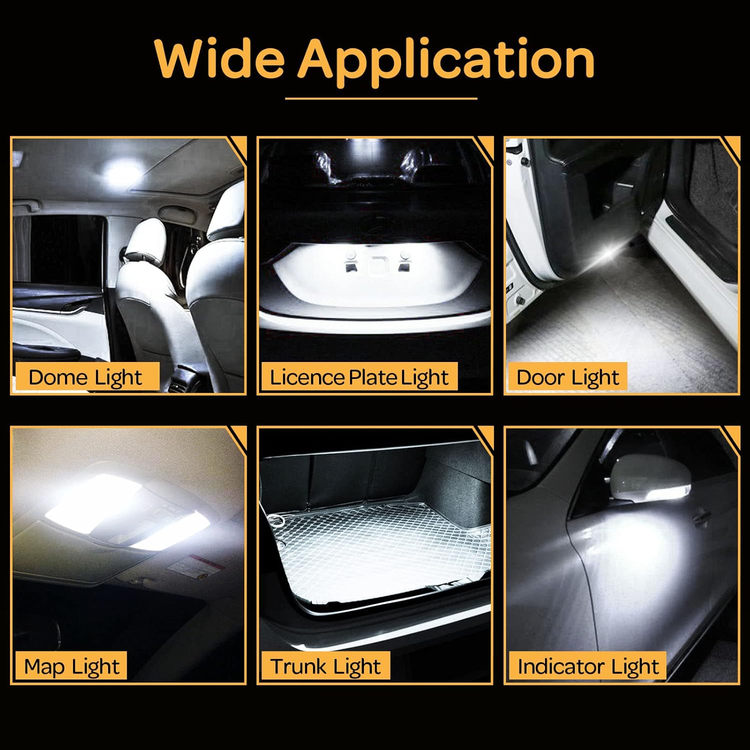 Bombilla LED 194 de 6000 K, bombilla LED T10 para luz de matrícula, luces LED interiores de automóvil, luz de cúpula, luz de mapa, luz de puerta,