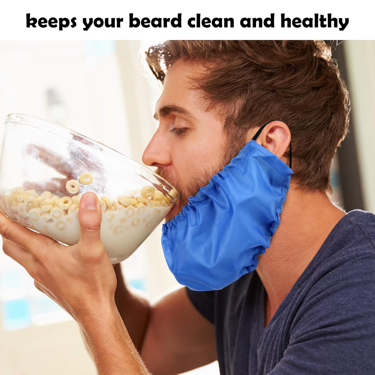9 piezas bandana para barba cubre barba facial delantal de barba tapas facial protector de barba babero para la hora de acostarse, Negro, azul, café