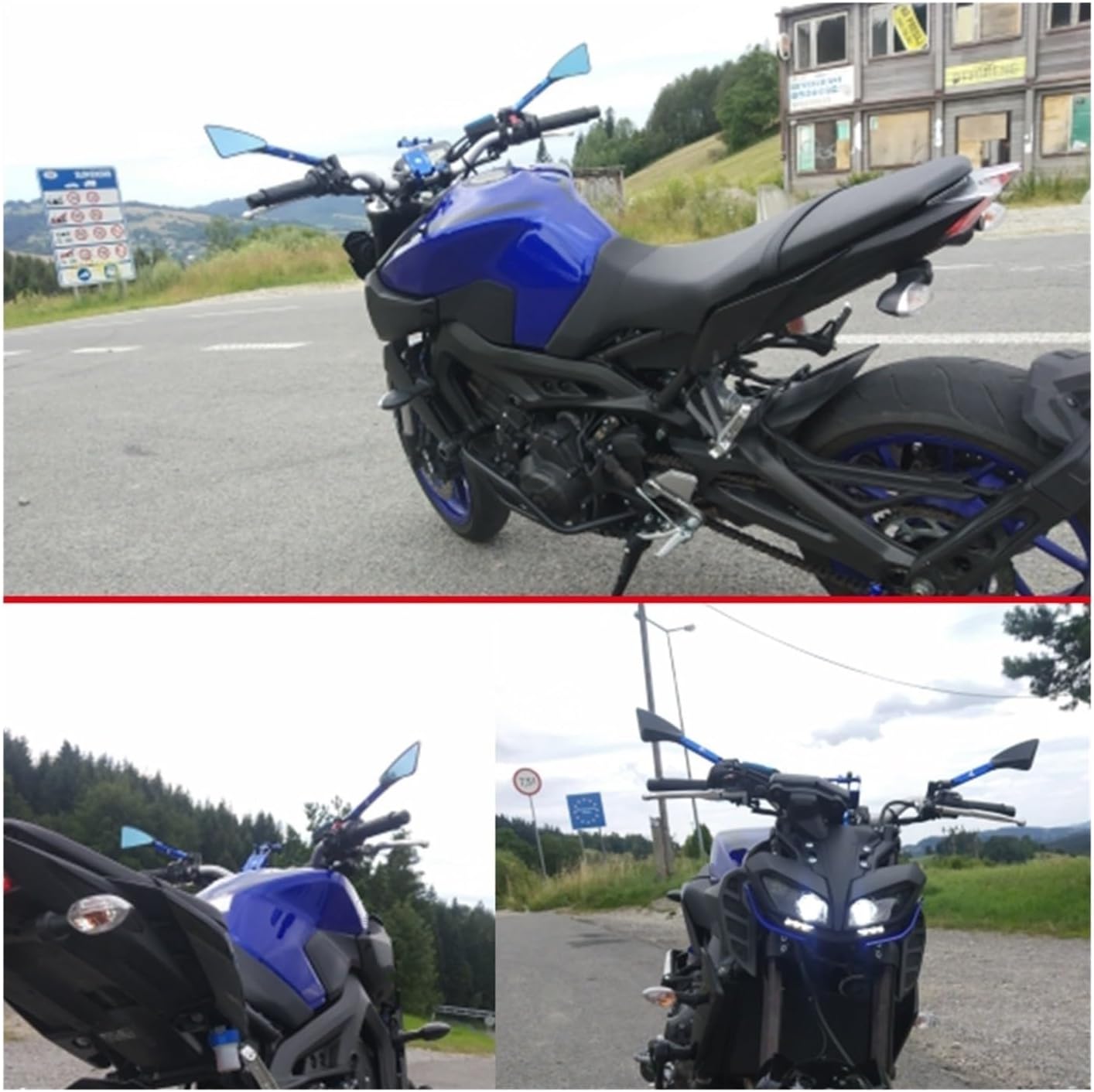 Espejo retrovisor de motocicleta para Yamaha XTZ125 XTZ 125 2014-2018 2015 2016 2017 (color  B-negro XTZ125, tamaño normal)