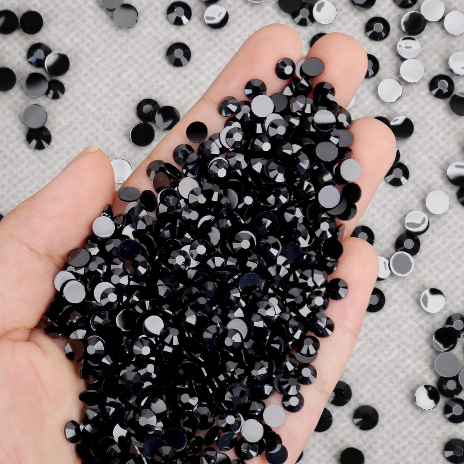 Bolsas al por mayor 5000 unidades de diamantes de imitación de resina de 0.118 in con parte trasera plana, diamantes de imitación de resina redonda