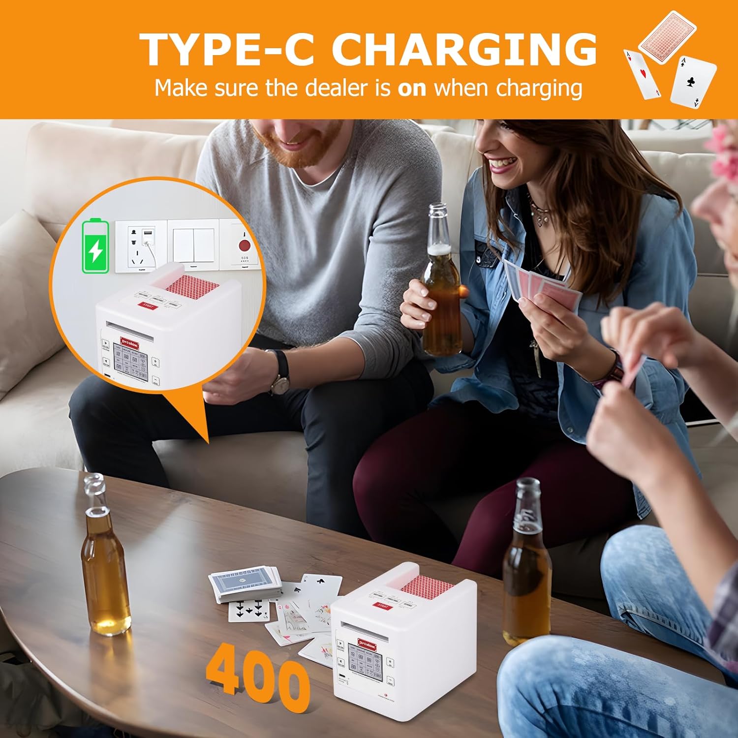 Proshine Máquina distribuidora de tarjetas, distribuidor automático de tarjetas para 2 a 12 jugadores, máquina distribuidora de tarjetas giratoria