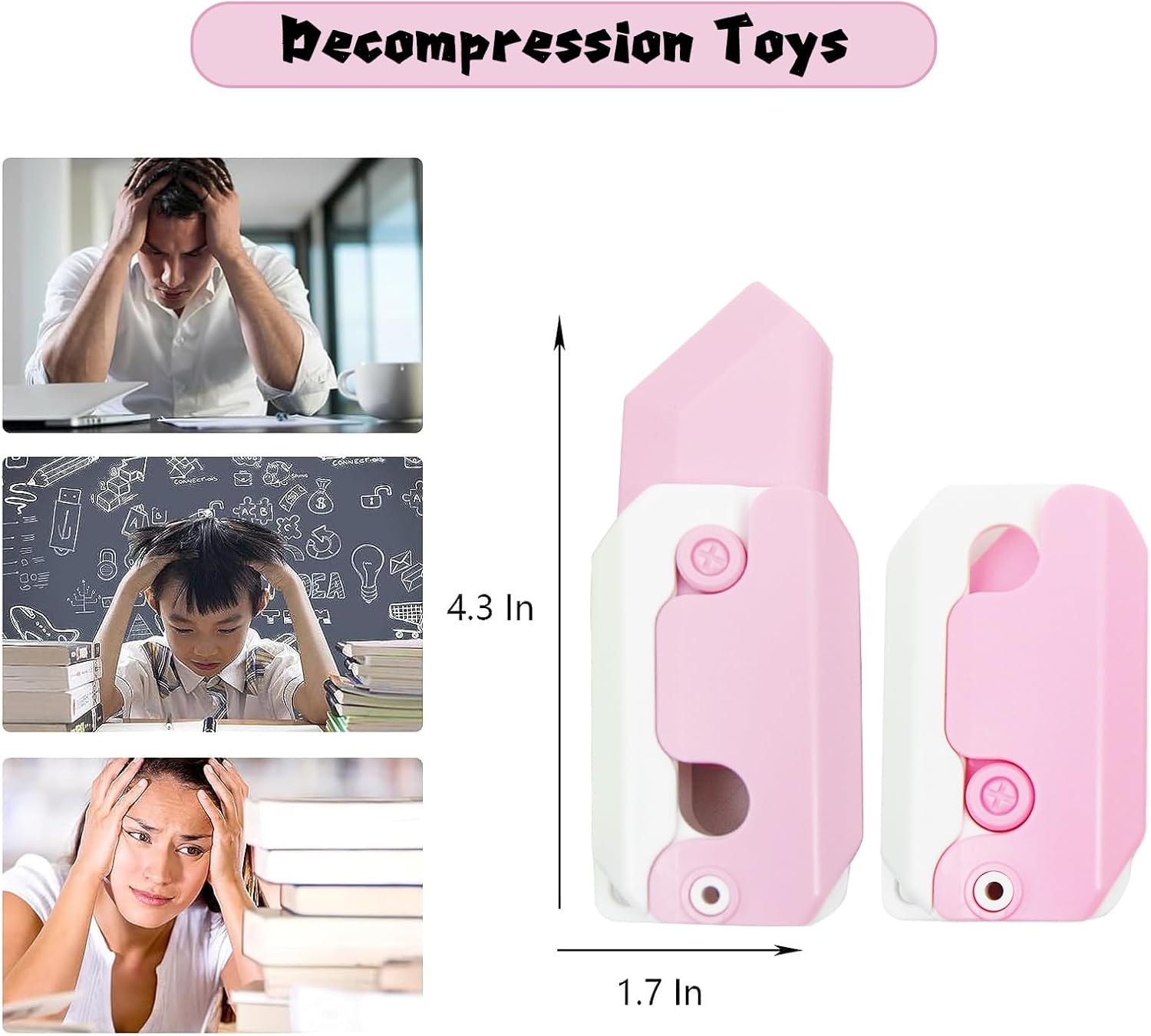 Juguete para ansiedad con cuchillo de gravedad impreso en 3D, divertido juguete de plástico EDC zanahoria juguetes sensoriales para adultos, TDAH,