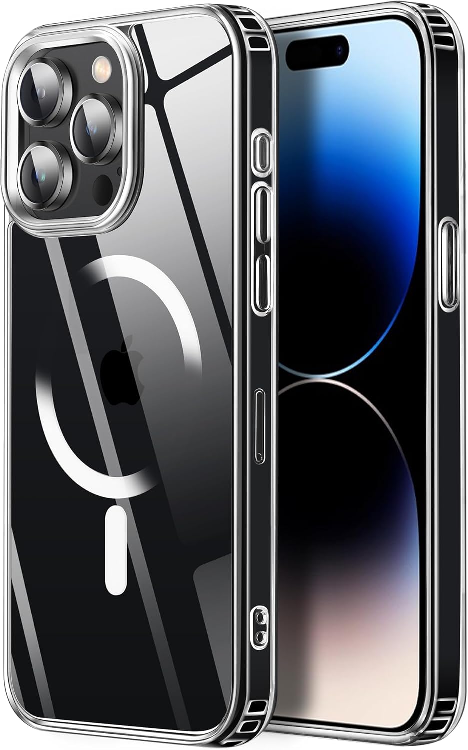 Tigowos Funda compatible con iPhone 15 Pro, compatible con MagSafe de 10 pies, resistente a las caídas, con sensación de piel mate, cubierta trasera