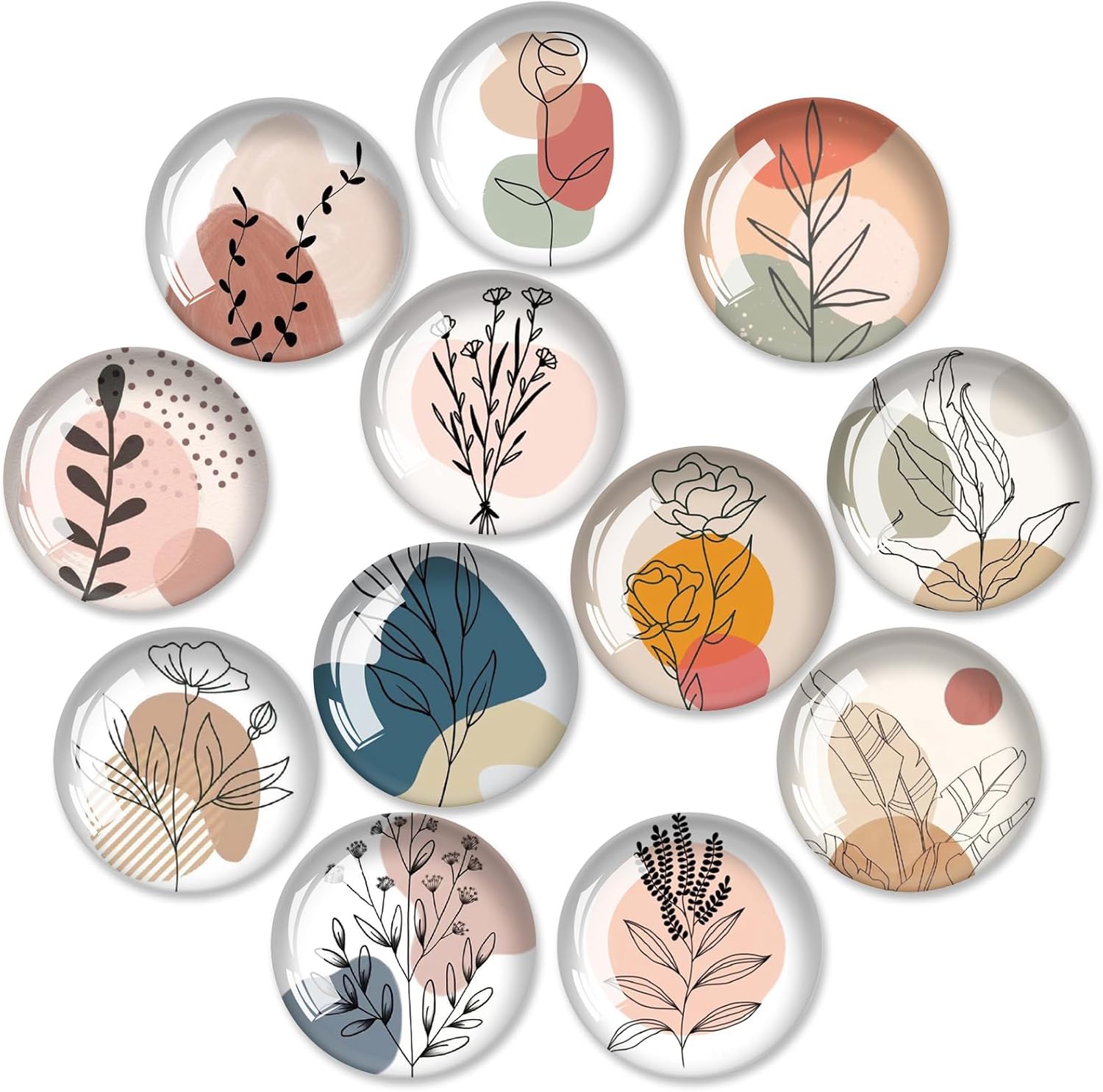 12 calcomanías de cristal para nevera, imanes de nevera, imanes fuertes para cocina, gabinete, lavavajillas, escuela y oficina, pizarra blanca (ramo