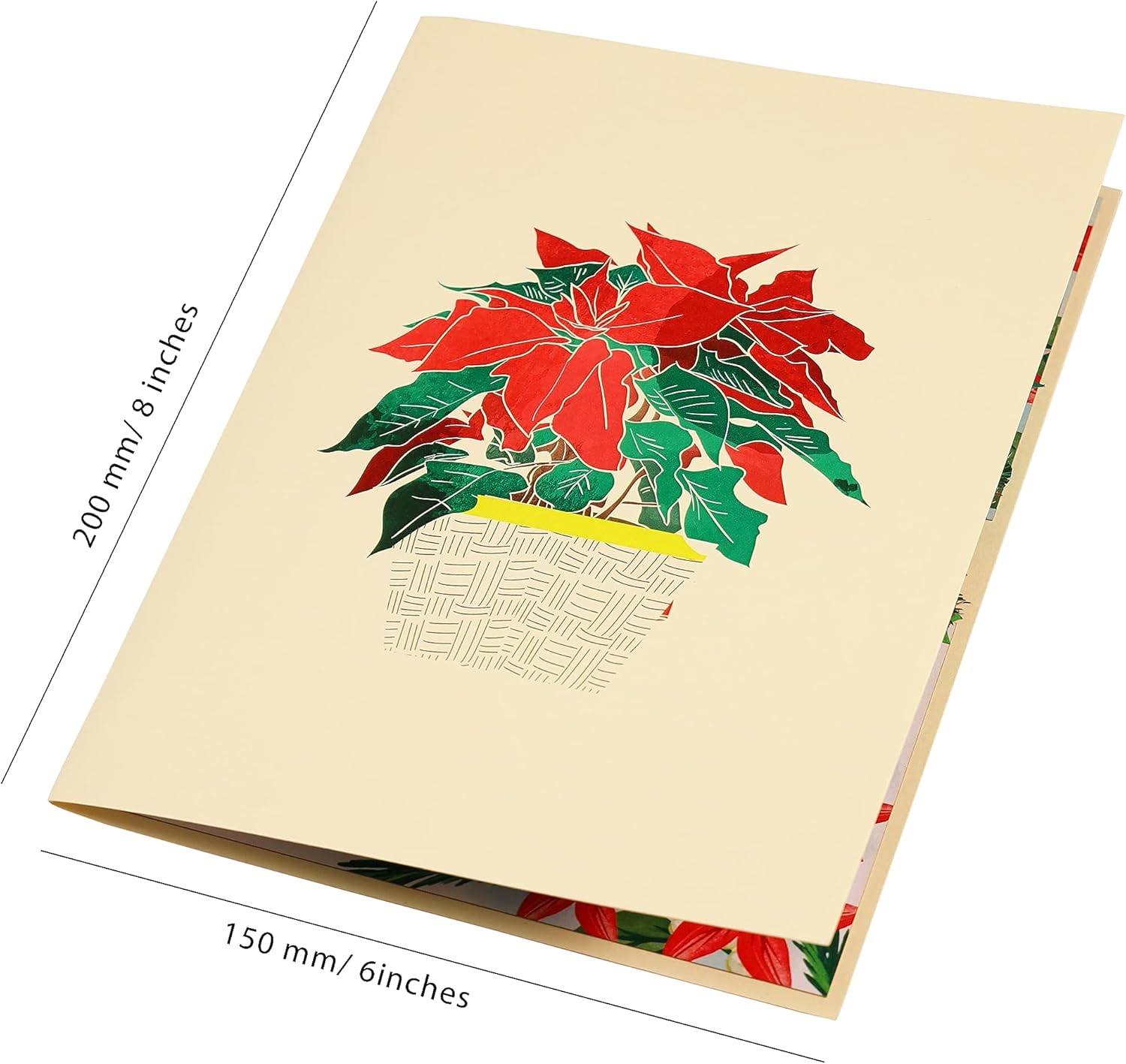Tarjeta de Navidad desplegable, cesta de Pascua 3D hecha a mano, tarjetas de felicitación emergentes de Navidad para invierno, vacaciones, regalo de