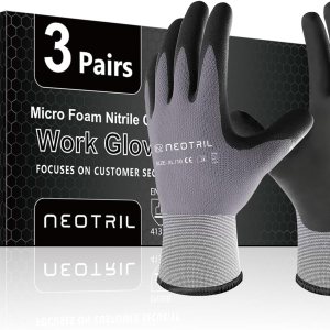 Guantes de trabajo de seguridad con revestimiento de nitrilo de microespuma, 361236 pares, guantes de trabajo de nailon transpirable para hombres y Guantes de trabajo de seguridad con revestimiento de nitrilo de microespuma, 361236 pares, guantes de trabajo de nailon transpirable para hombres y