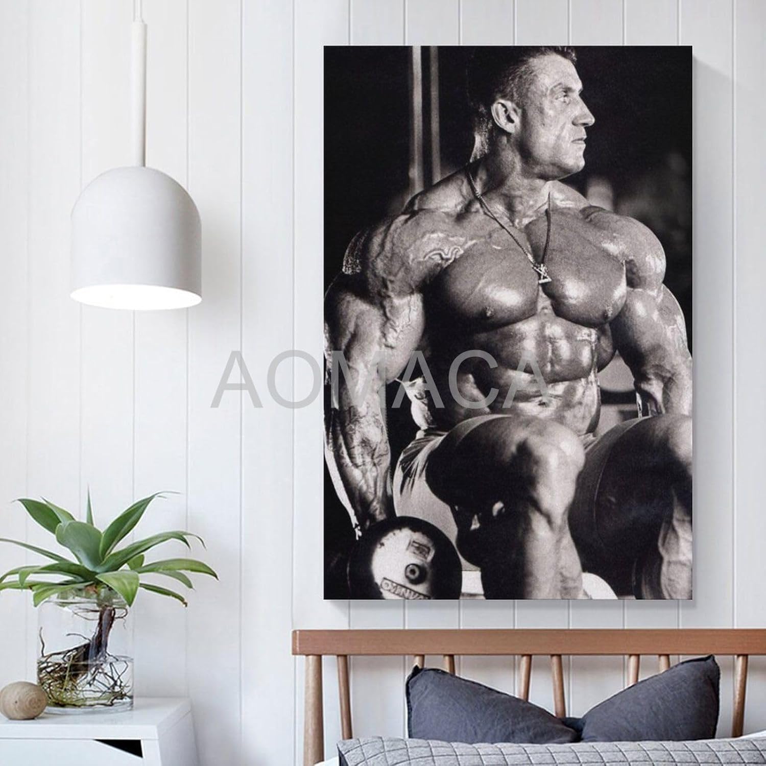 MOJDI Póster de arte de fitness Dorian Yates para culturista, pintura en lienzo, póster de arte de pared para dormitorio, sala de estar, decoración