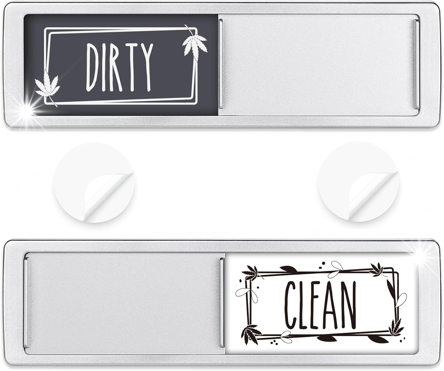 Cimkiz Imán de lavavajillas Clean Dirty Sign Shutter solo cambia cuando lo presionas, imán fuerte sin arañazos o indicador de opciones adhesivas 3M