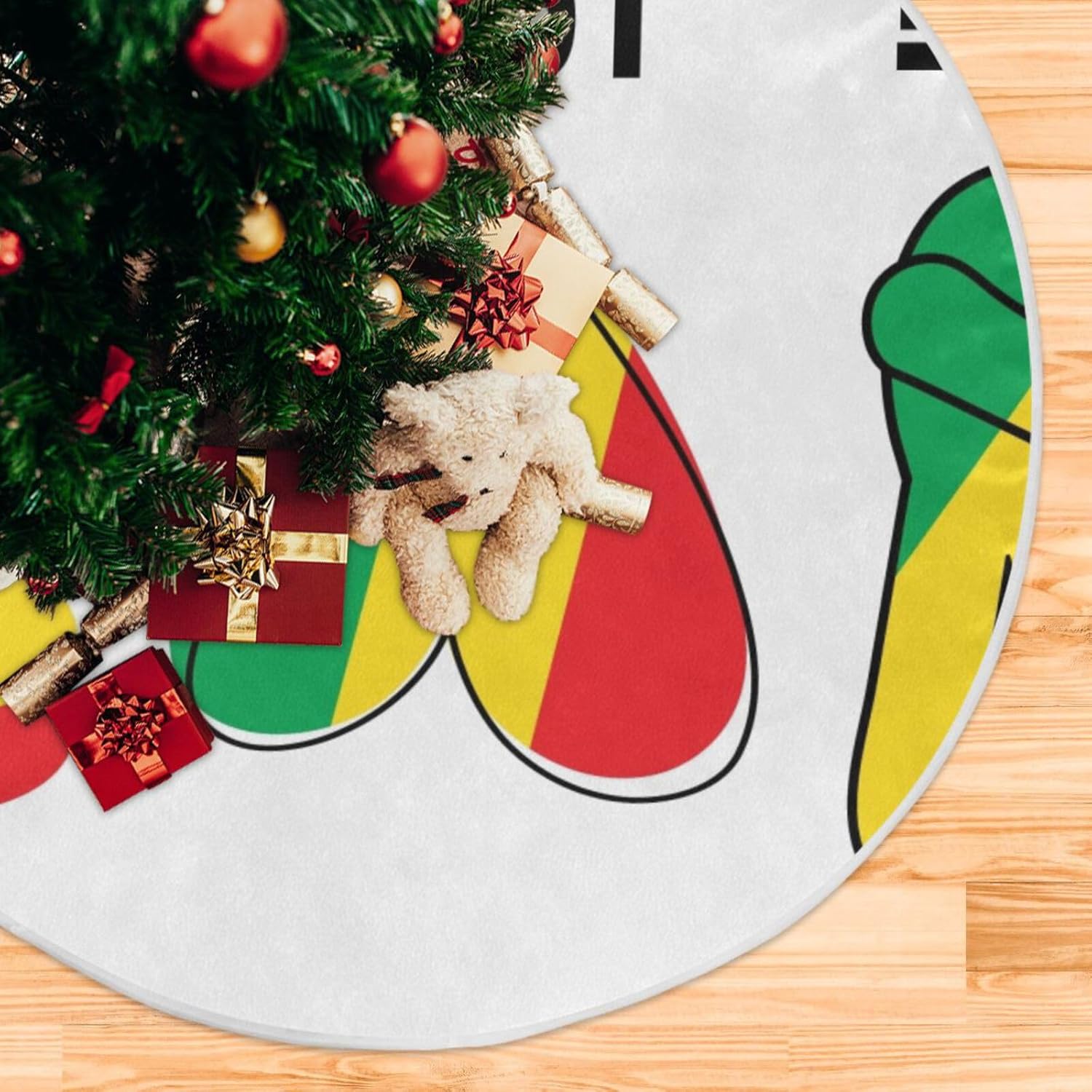 Peace Love Juneteenth – Falda de árbol de Navidad negra, decoración de otoño, falda de árbol para árbol pequeño, decoración de árbol
