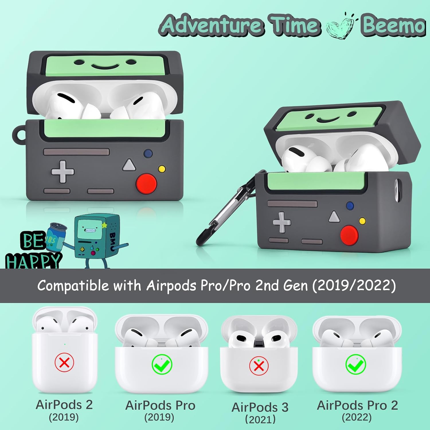 Funda para AirPod Pro 2, bonita funda de KOREDA con diseño de dibujos animados para Airpods Pro de 2 generación1 generación (202320222019),