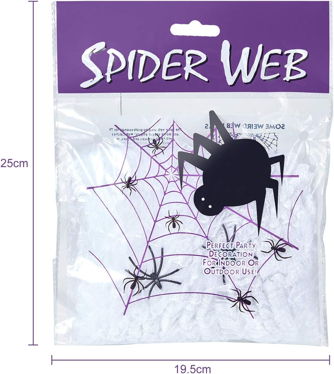 Boao 6 telarañas elásticas de Halloween con 12 arañas de plástico para decoración de Halloween en interiores y exteriores