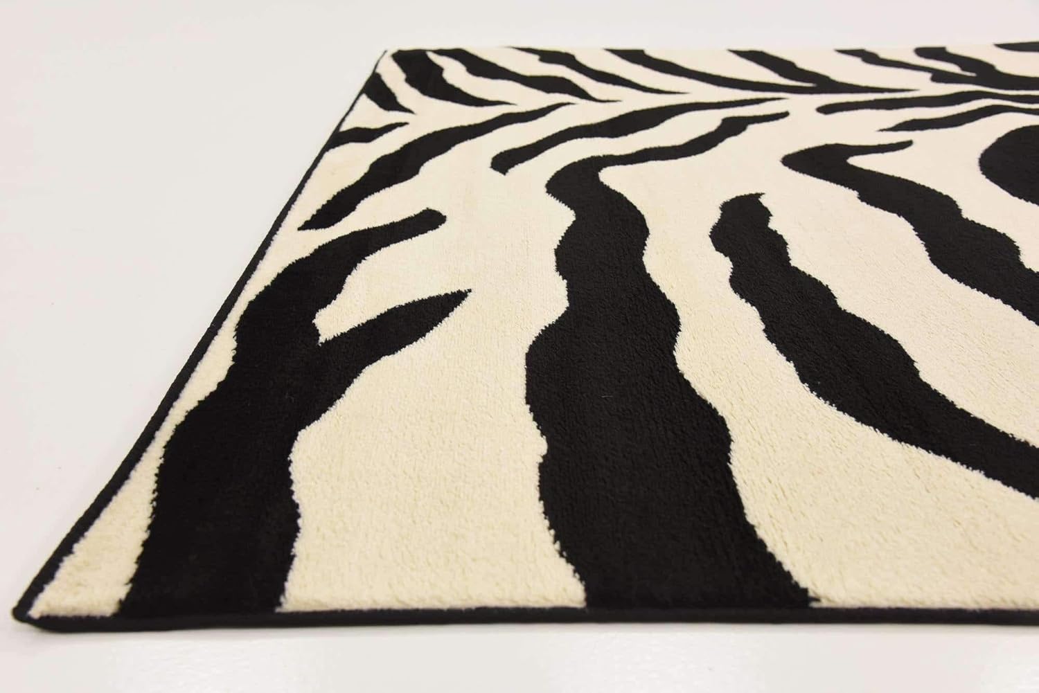 Unique Loom Wildlife Collection – Alfombra de área inspirada en animales con diseño de cebra, 6 x 9 pies, marfilnegro