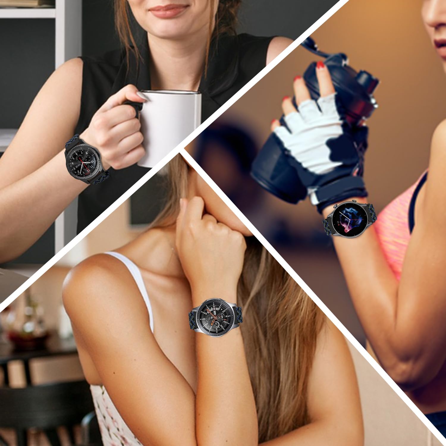MroTech Correa deportiva trenzada de nailon de liberación rápida de 0.866 in, compatible con Samsung Galaxy Watch 3 de 1.772 in1.811 in (2019)Gear