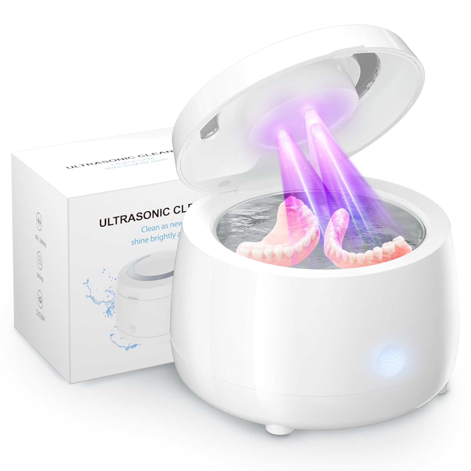 Limpiador ultrasónico para dentaduras postizas, retenedor, protector bucal, alineador, cabezal de cepillo de dientes, limpiador ultrasónico de