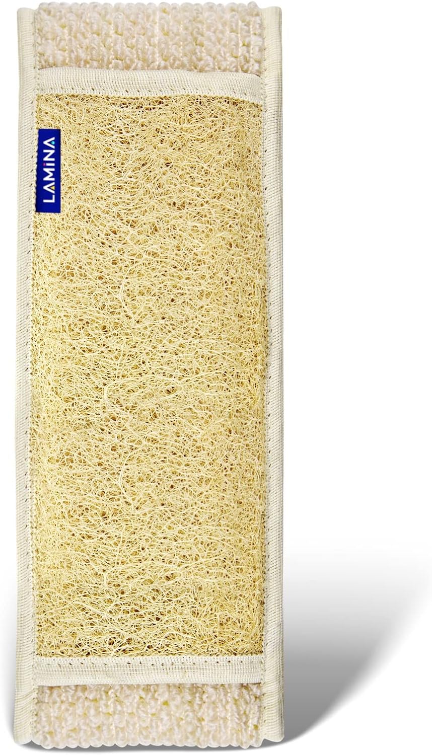4 piezas  Lamina Natural-Orgánica, esponja de lufa, exfoliante corporal, esponja de ducha Beth Loofah (espalda larga, guante de doble cara, mini