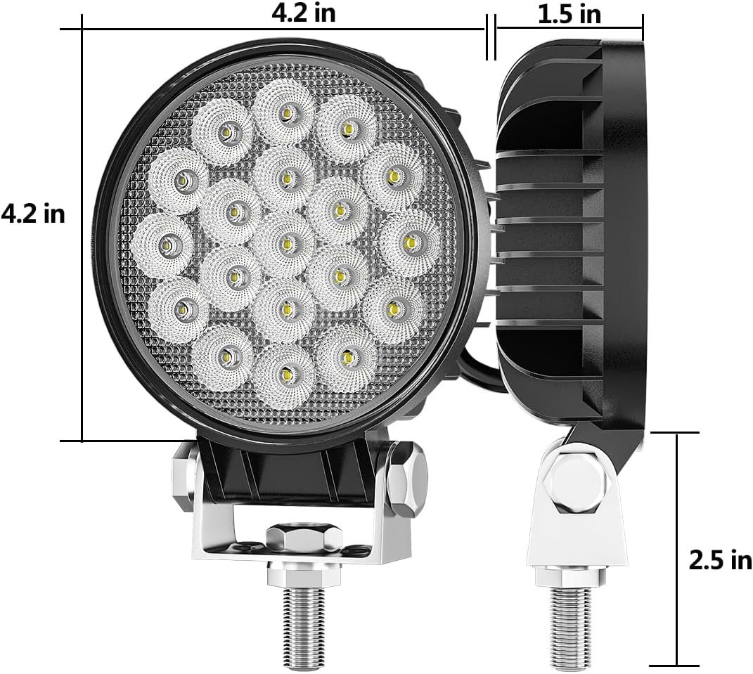Adzoon Luces LED para tractor, 2 unidades de 4 pulgadas de inundación de 12 V, luces LED cuadradas de trabajo de conducción para camión, equipo,