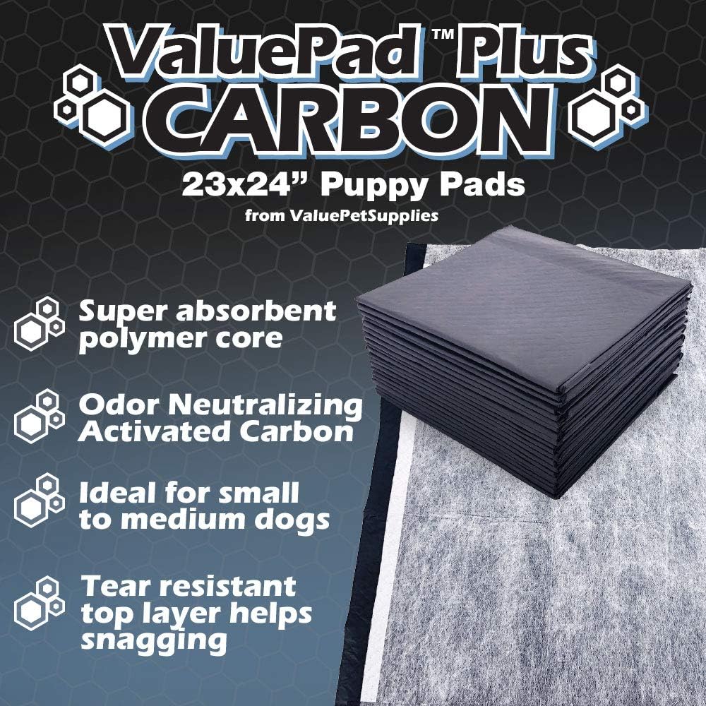 Plus Carbon – Almohadillas para cachorros, tamaño mediano de 23 x 24 pulgadas, paquete a granel de 400 unidades, almohadillas de orina de primera