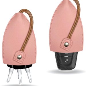pvotawp 2 fundas creativas extraíbles para llaves, de cuero de gran capacidad, lindo protector para llavero con gancho de soporte (rosa) pvotawp 2 fundas creativas extraíbles para llaves, de cuero de gran capacidad, lindo protector para llavero con gancho de soporte (rosa)