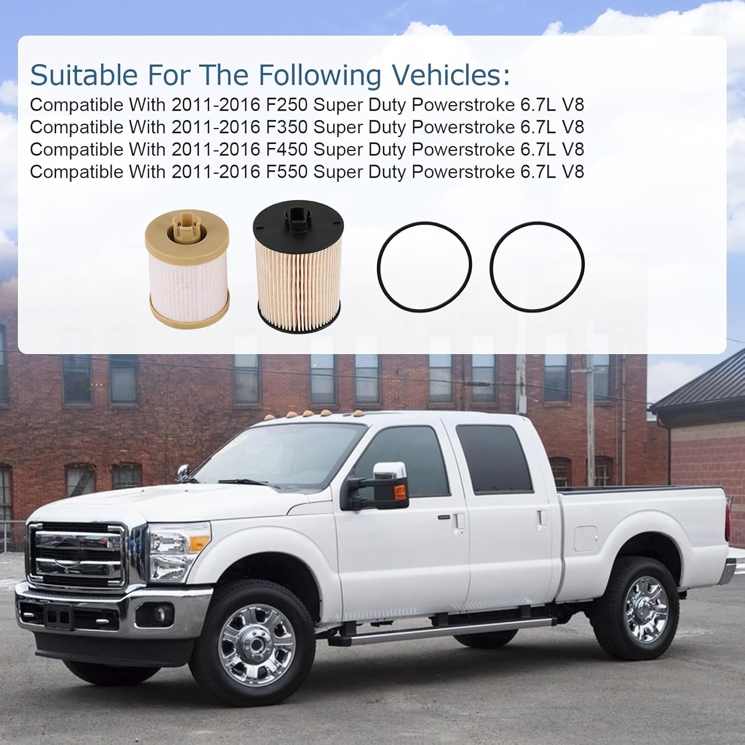 Filtro de combustible compatible con Ford F250 F350 F450 F550 Super Duty 6.4L Diesel 2008-2010 Reemplazo # FD-4617, 3C346731AA, 3C346731AA,