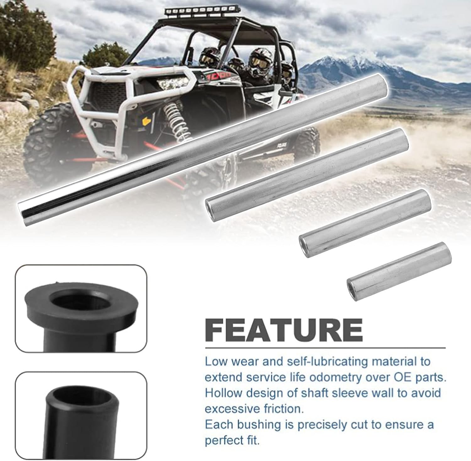 RYANSTAR RACING Kit de bujes de brazo de control de brazo en A de acero inoxidable resistente suspensión de freno compatible con Polaris Ranger XP