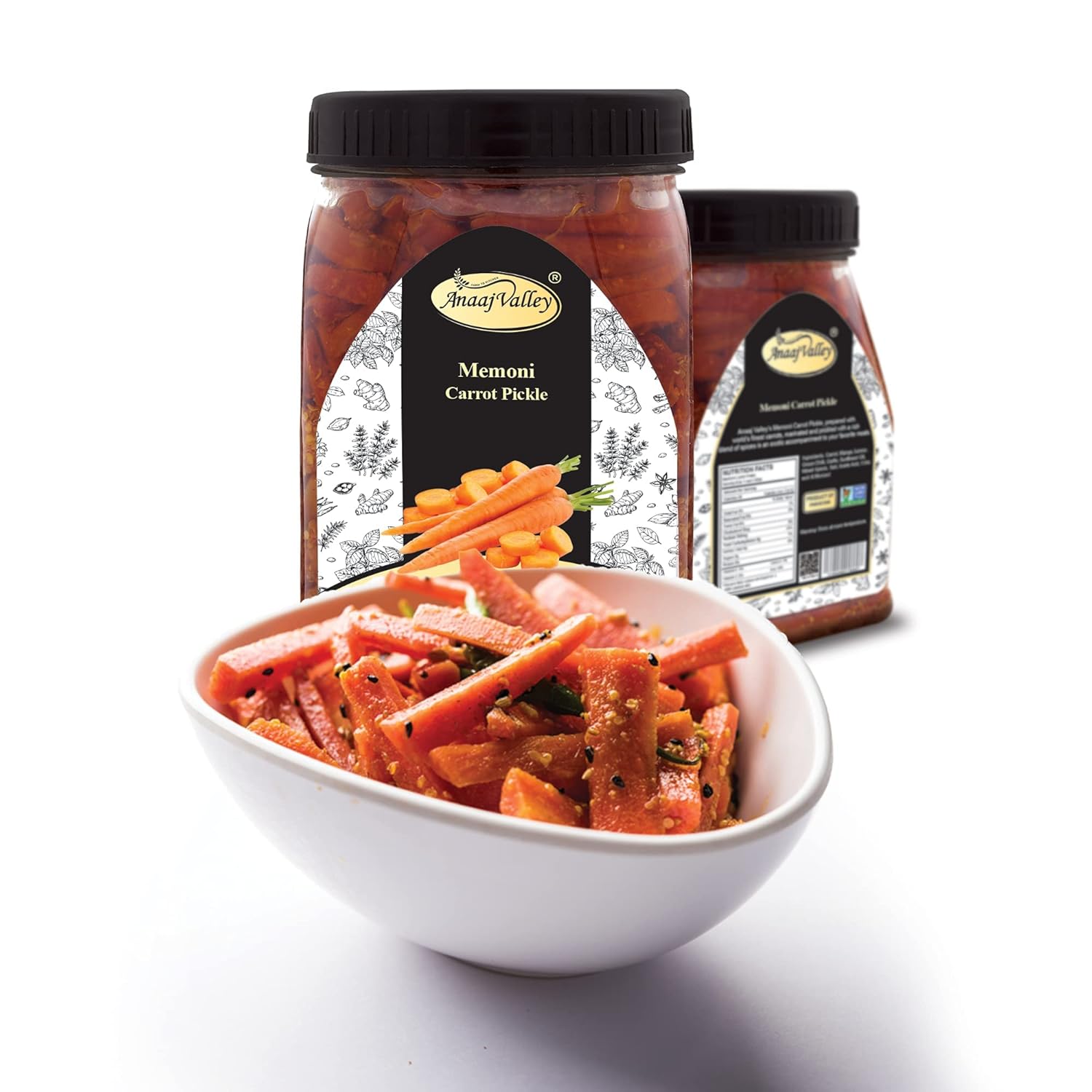 ANAAJ VALLEY – Encurtido de zanahoria  22.93 oz de zanahorias picantes en escabeche  Achar de zanahoria picante sin OMG  Sabor tradicional  Fresco y