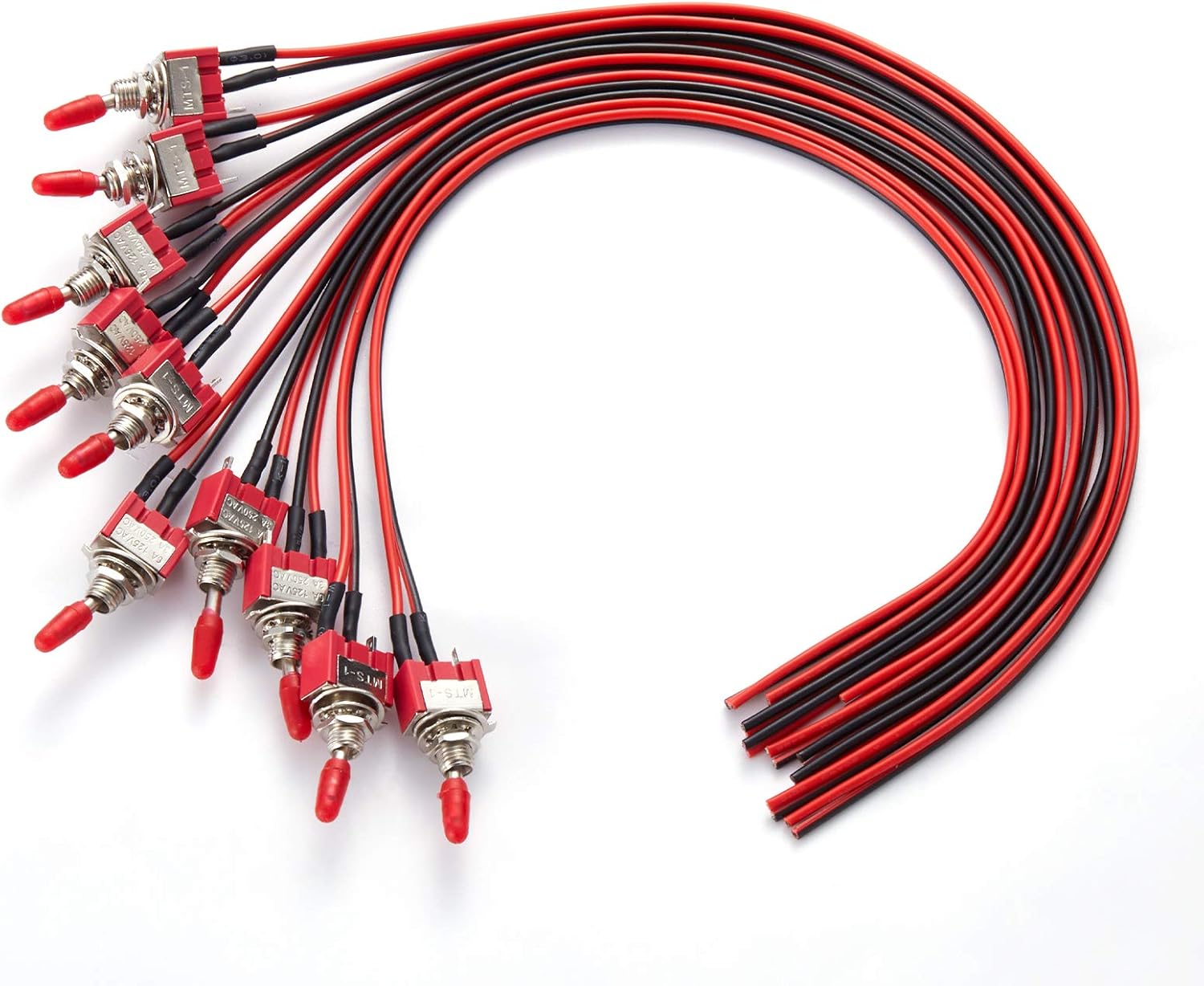 VONVOFF Interruptor de palanca, encendidoapagado SPST con cables presoldados, 3V5V12V24V72V110V220V240VMini interruptores de palanca para automóvil,